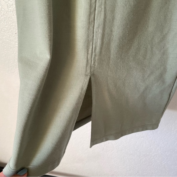 Zara Sage Green Trim Midi Sleeveless Bodycon Dress - Picture 5 of 5